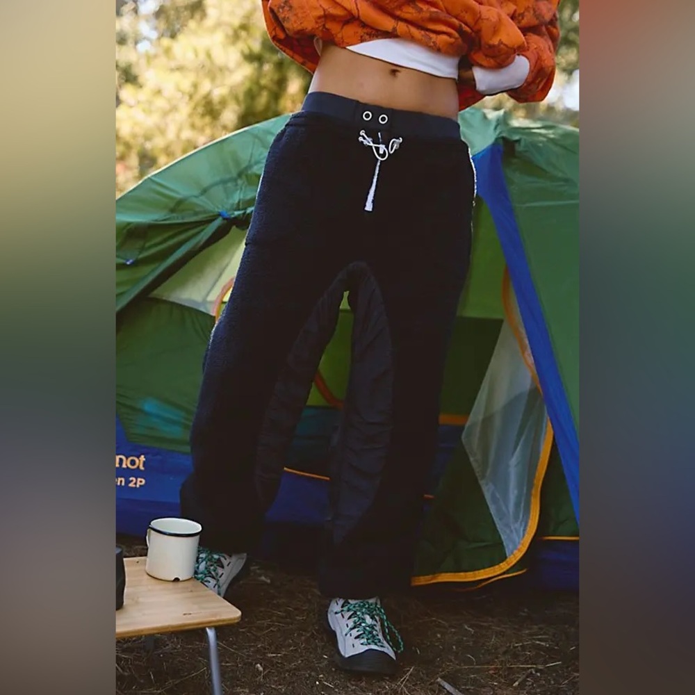 NWT FREE PEOPLE MOVEMENT Sundown Fleece Pants | Black MSRP $168 Oversized